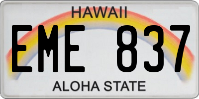 HI license plate EME837
