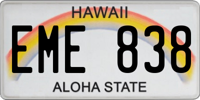 HI license plate EME838