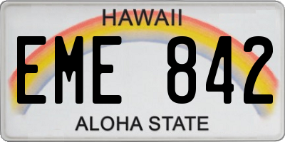 HI license plate EME842