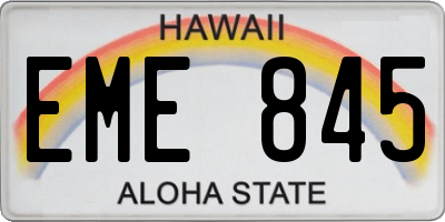 HI license plate EME845