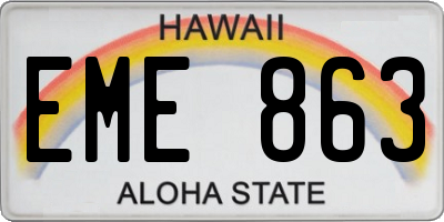 HI license plate EME863