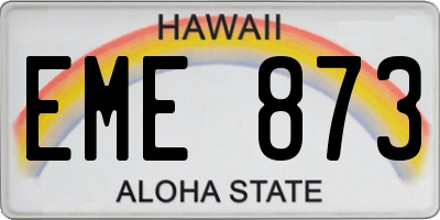 HI license plate EME873