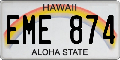 HI license plate EME874