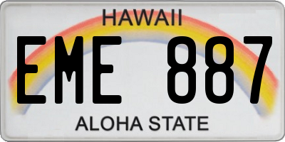 HI license plate EME887