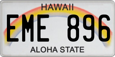 HI license plate EME896