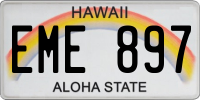HI license plate EME897