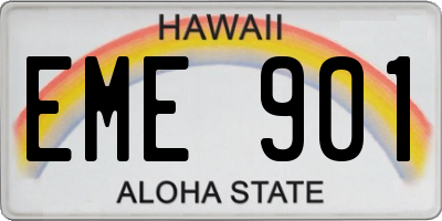 HI license plate EME901