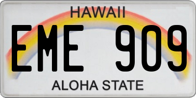 HI license plate EME909