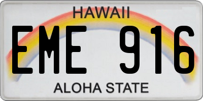 HI license plate EME916