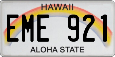 HI license plate EME921