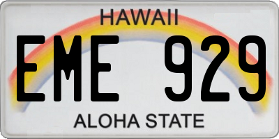 HI license plate EME929