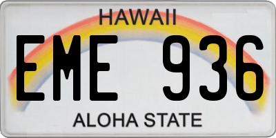 HI license plate EME936