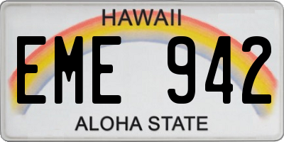 HI license plate EME942