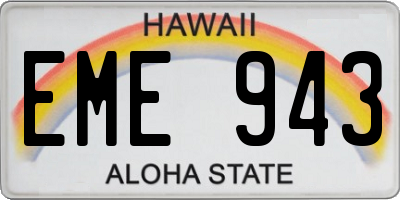 HI license plate EME943