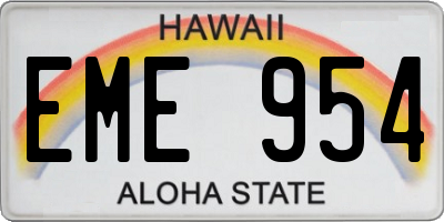 HI license plate EME954