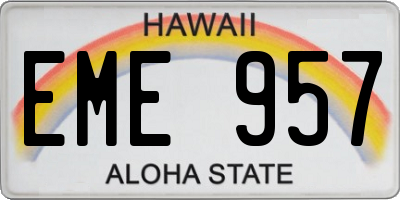 HI license plate EME957