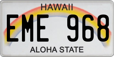 HI license plate EME968