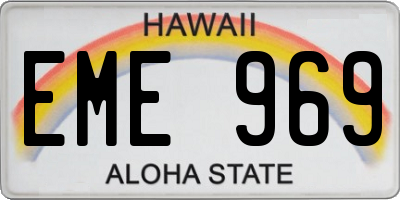 HI license plate EME969