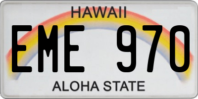 HI license plate EME970