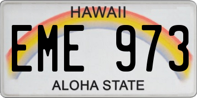 HI license plate EME973