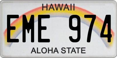 HI license plate EME974