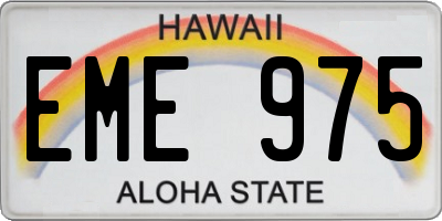 HI license plate EME975