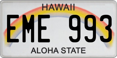 HI license plate EME993
