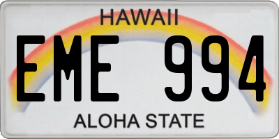 HI license plate EME994