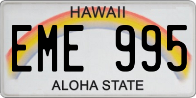 HI license plate EME995
