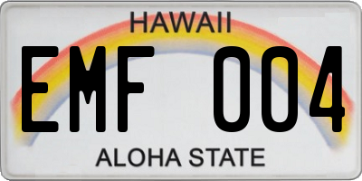 HI license plate EMF004