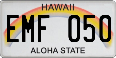 HI license plate EMF050