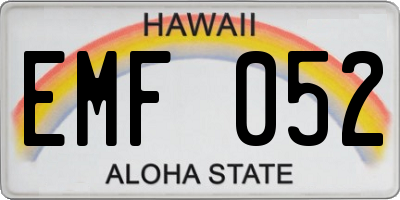 HI license plate EMF052