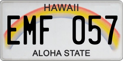 HI license plate EMF057