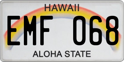 HI license plate EMF068