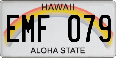 HI license plate EMF079