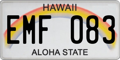 HI license plate EMF083