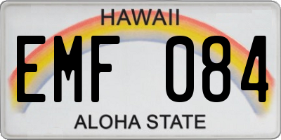 HI license plate EMF084