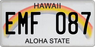 HI license plate EMF087
