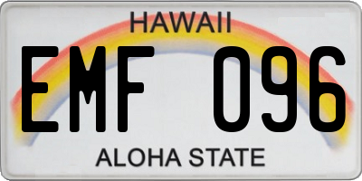 HI license plate EMF096