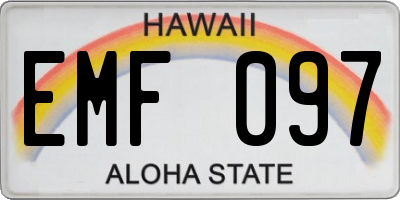 HI license plate EMF097