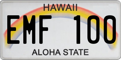 HI license plate EMF100