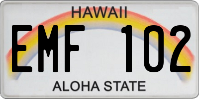 HI license plate EMF102
