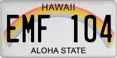 HI license plate EMF104