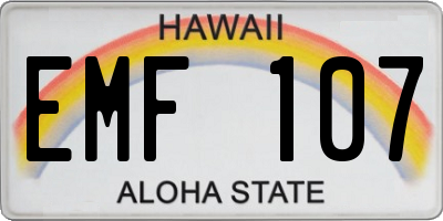 HI license plate EMF107