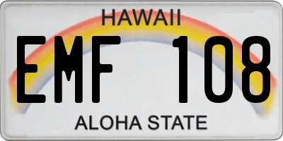HI license plate EMF108