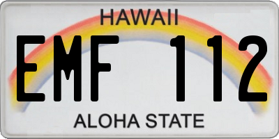 HI license plate EMF112