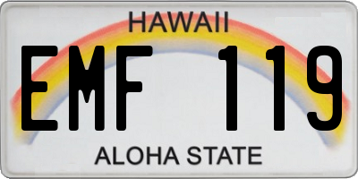 HI license plate EMF119