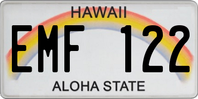 HI license plate EMF122
