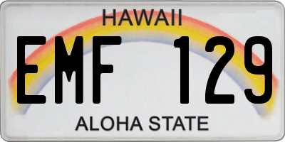 HI license plate EMF129