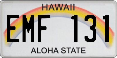 HI license plate EMF131